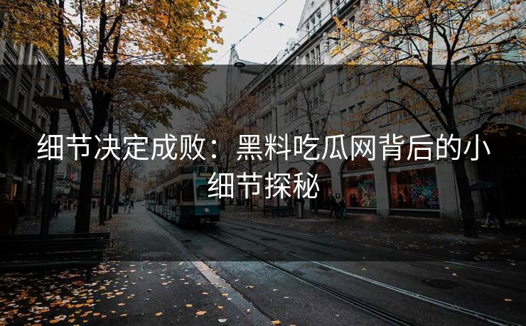 细节决定成败：黑料吃瓜网背后的小细节探秘  第1张