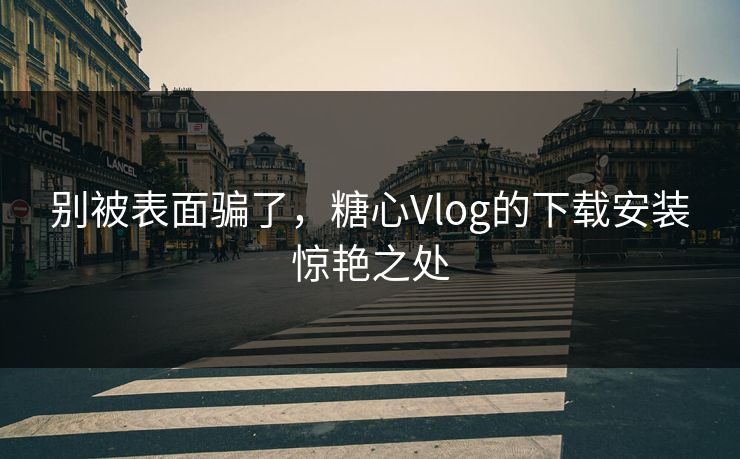 别被表面骗了,糖心Vlog的下载安装惊艳之处 第1张 别被表面骗了,糖心Vlog的下载安装惊艳之处 第1张